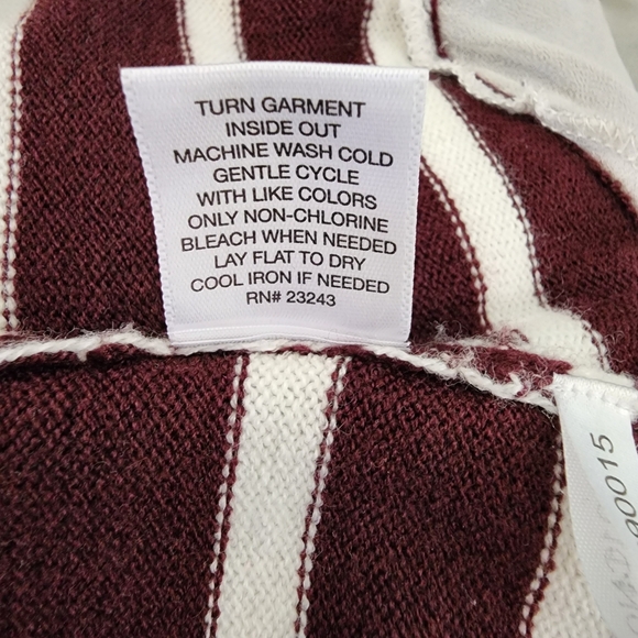 New York & Company Medium striped long sleeve sweater with built in uner ruffle - Picture 4 of 5